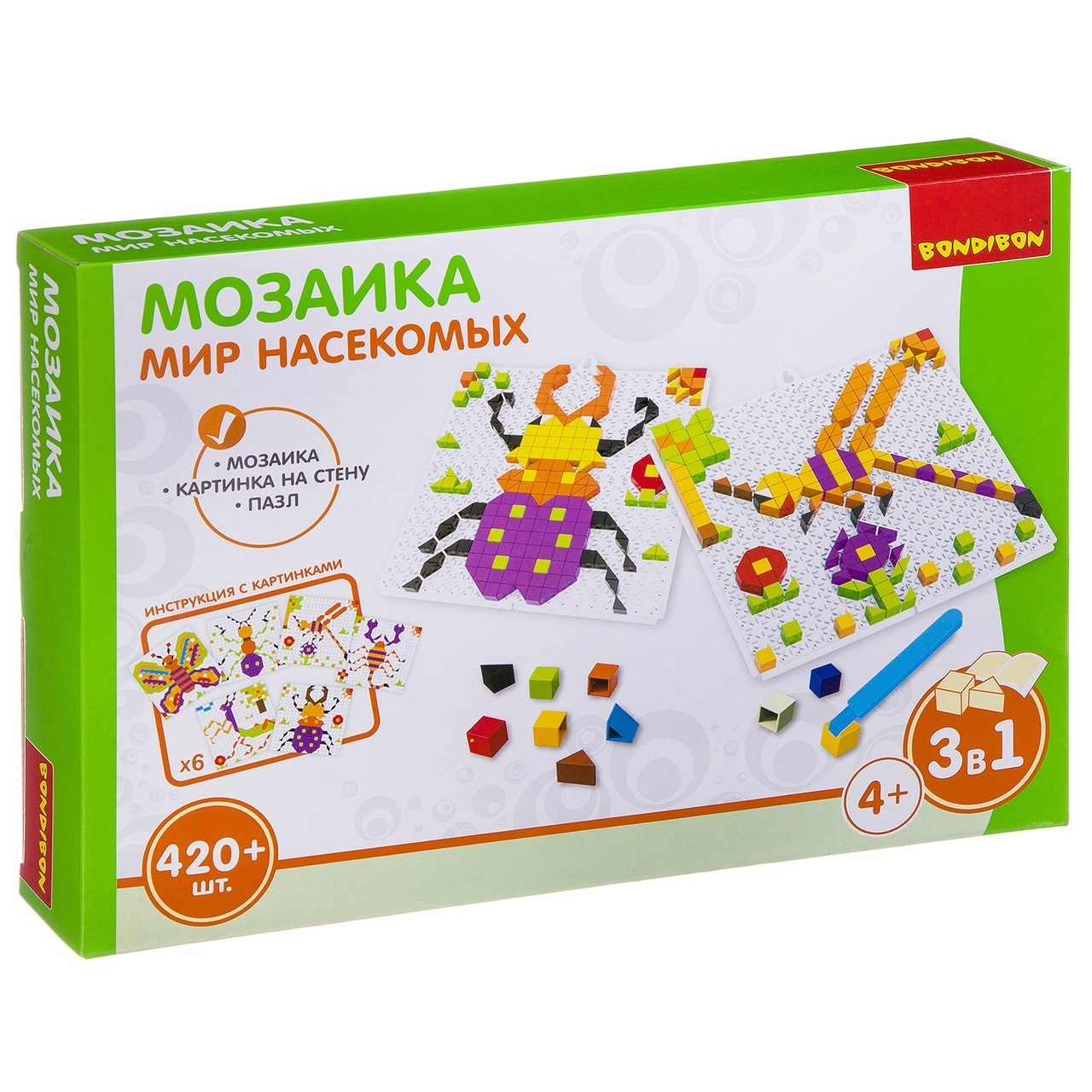 Мозаика «МИР НАСЕКОМЫХ» - Логические, развивающие игры и игрушки Bondibon